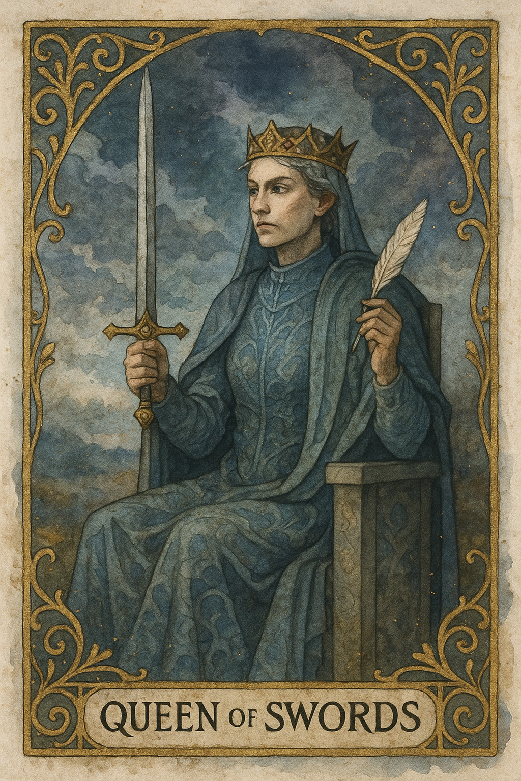 Queen of Swords Tarot Card
